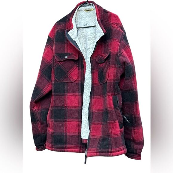 Cabelas Y2K Mens Sherpa Lined Hunting Coat Lumberjack Buffalo Plaid Size XL - Picture 2 of 14